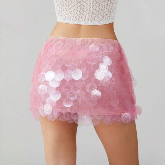 Anthropologie Pink Mini Skirt with Starfish Accents - Picture 3 of 3